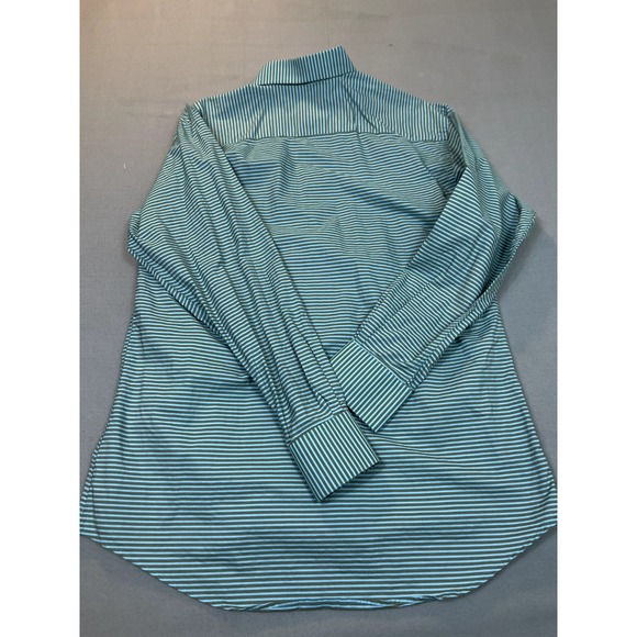 Kuhlman Shirt Mens 42 Button Front Casual Cotton Brown GreenBlue‎ Striped Turkey - Picture 11 of 14